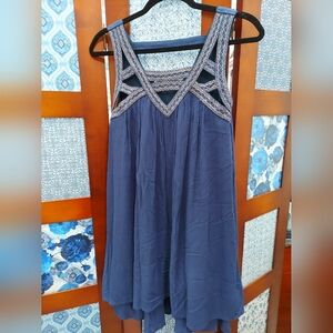 Blu Pepper Anthropologie, Sz Small, Blue, Embroidered, Flowy